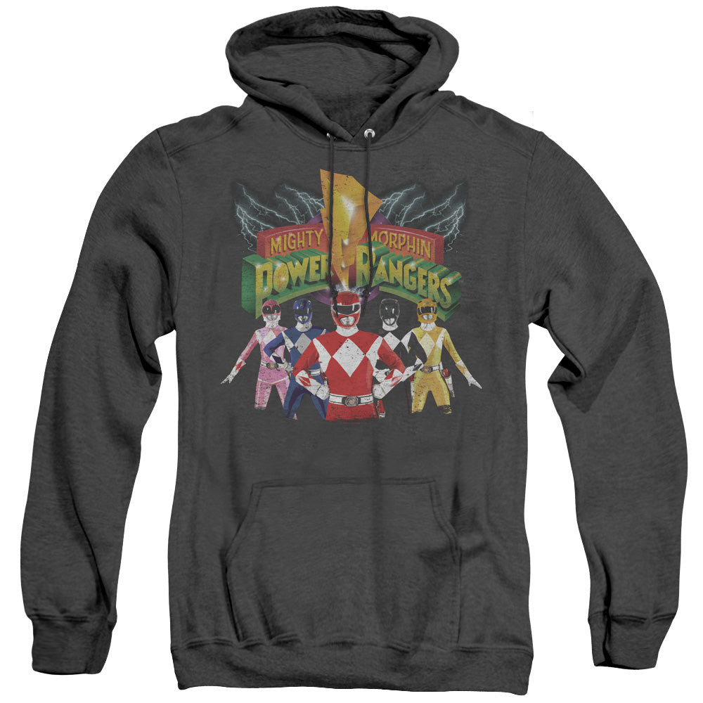 Power Rangers Rangers Unite Heather Mens Hoodie Black Officially Licensed