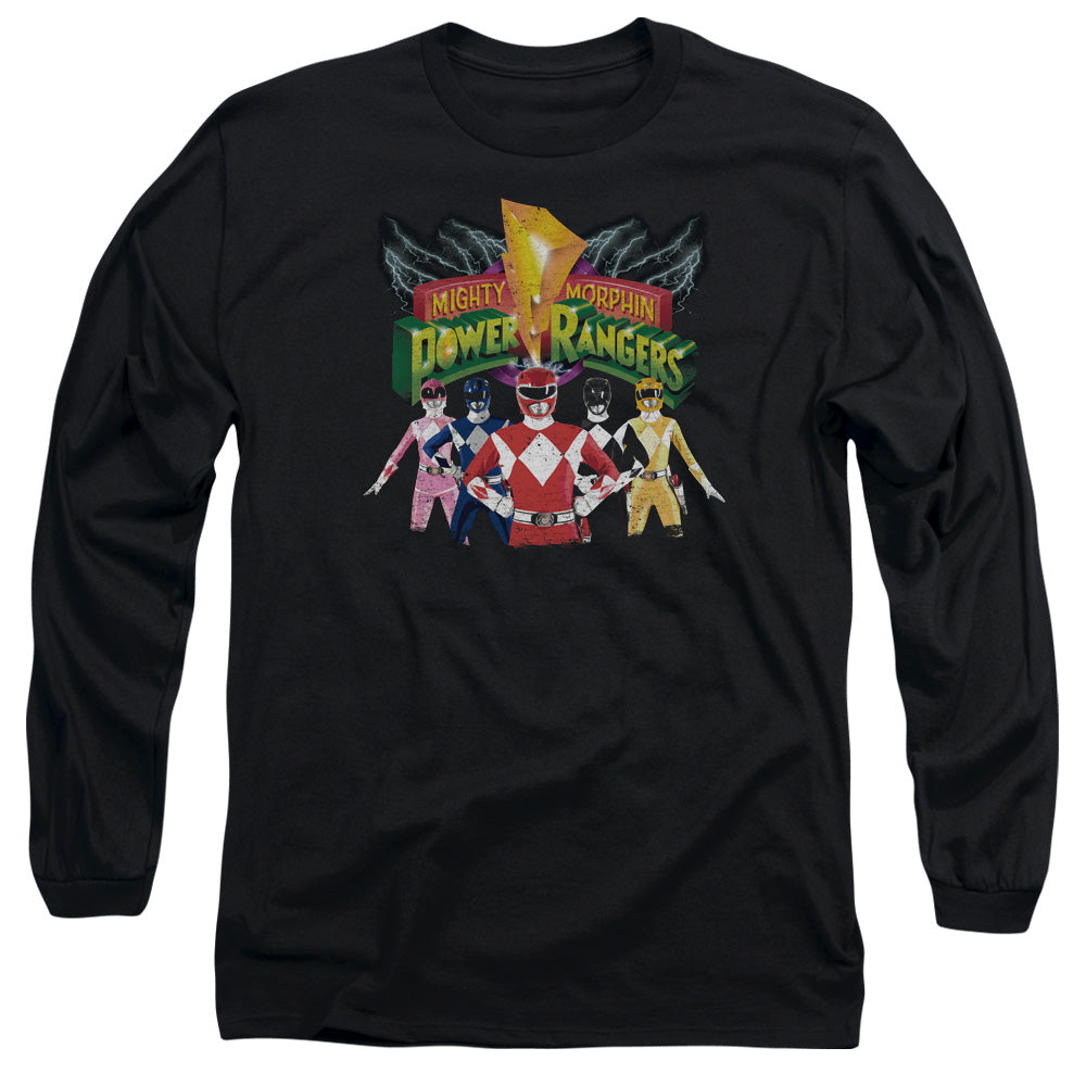Power Rangers Rangers Unite Mens Long Sleeve Shirt Black Officially Licensed