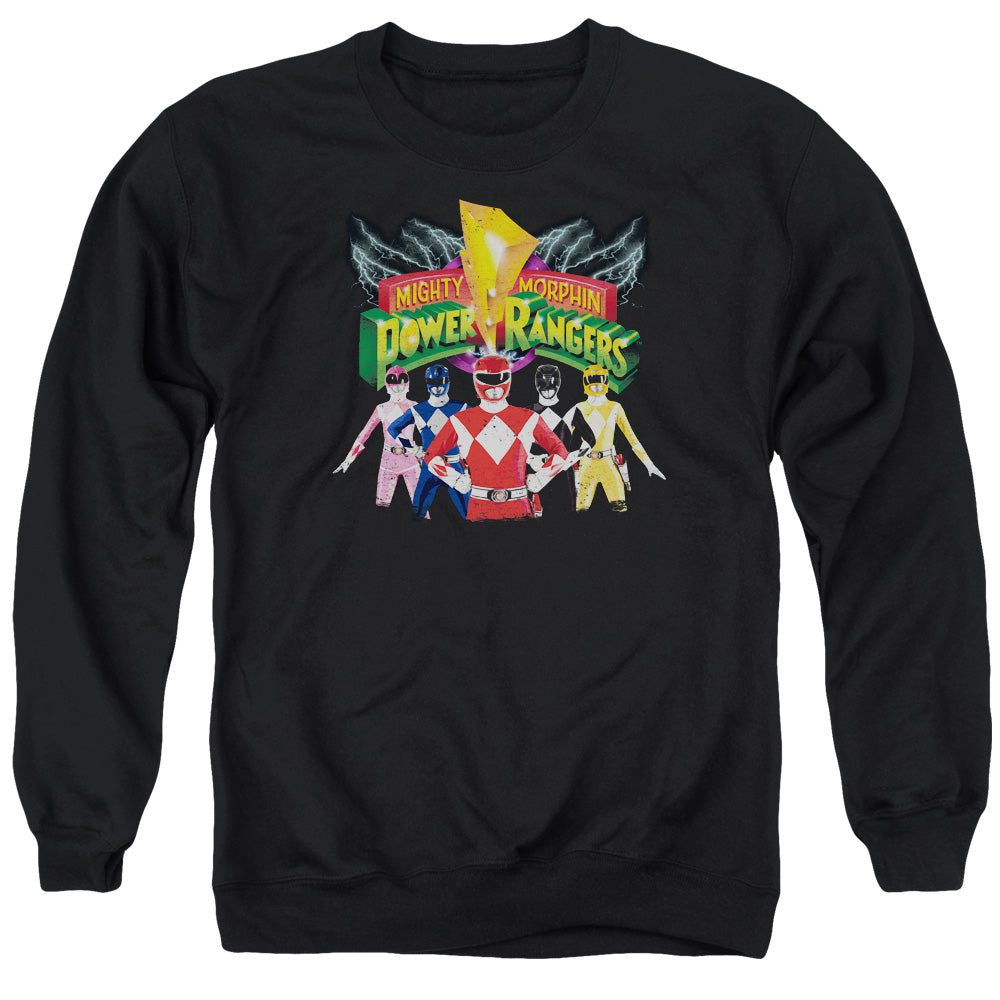 Power Rangers Rangers Unite Mens Crewneck Sweatshirt Black Officially Licensed