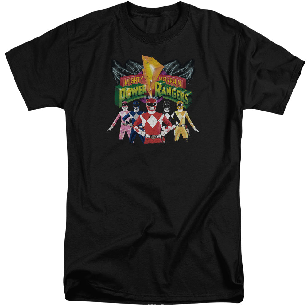 Power Rangers Rangers Unite Mens Tall T Shirt Black Officially Licensed