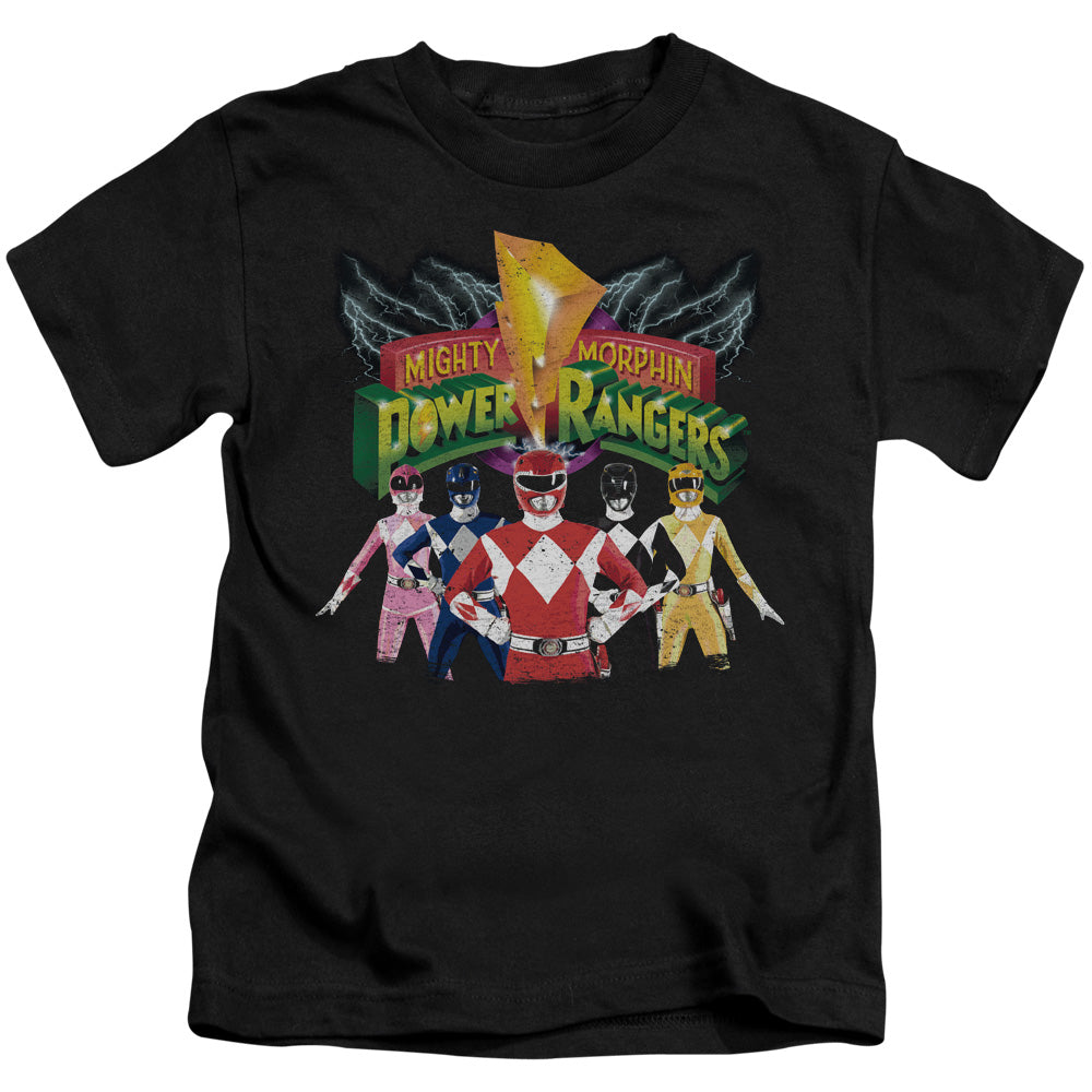 Power Rangers Rangers Unite Juvenile Kids Youth T Shirt Black Officially Licensed