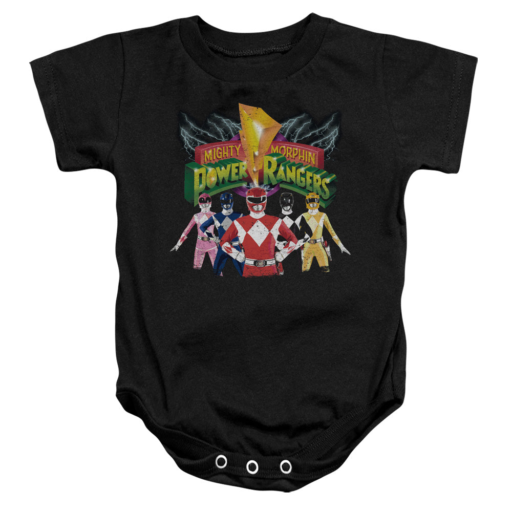 Power Rangers Rangers Unite Infant Baby Snapsuit Black Officially Licensed