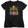 Power Rangers Rangers Unite Womens T Shirt Black Officially Licensed