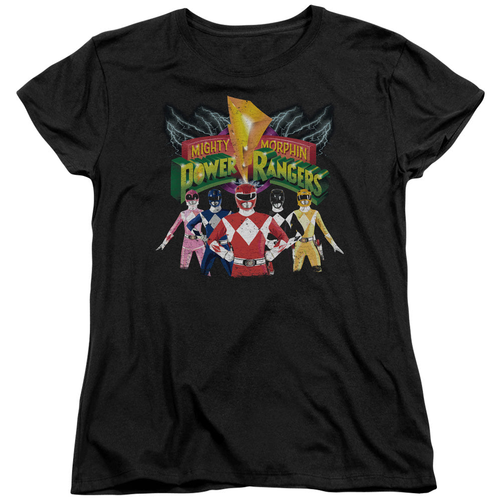 Power Rangers Rangers Unite Womens T Shirt Black Officially Licensed