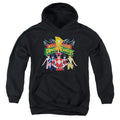 Power Rangers Rangers Unite Kids Youth Hoodie Black Officially Licensed