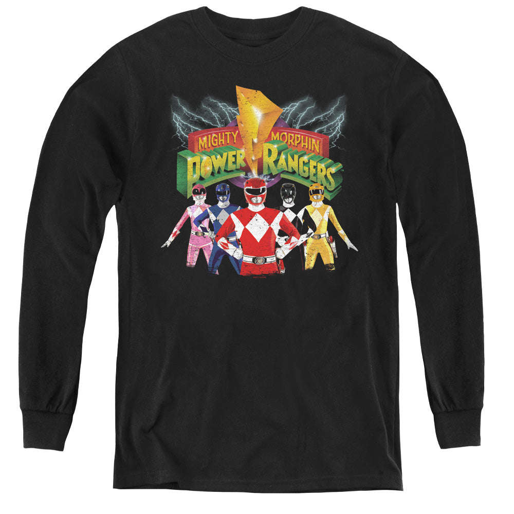 Power Rangers Rangers Unite Long Sleeve Kids Youth T Shirt Black Officially Licensed