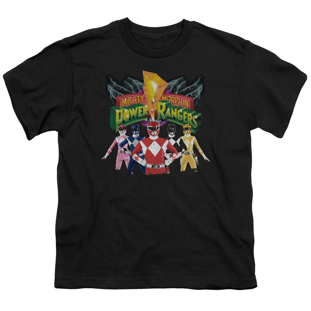 Power Rangers Rangers Unite Kids Youth T Shirt Black Officially Licensed