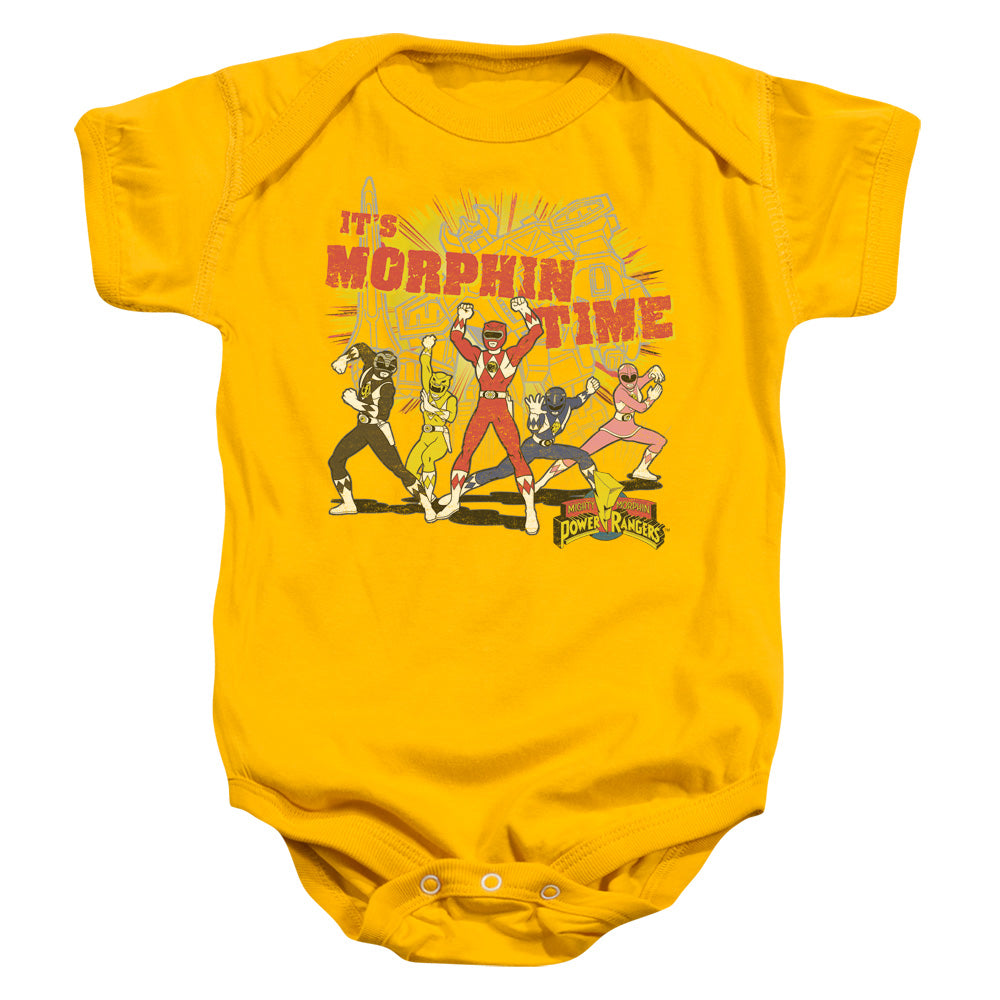 Power Rangers Morphin Time Infant Baby Snapsuit Gold Officially Licensed
