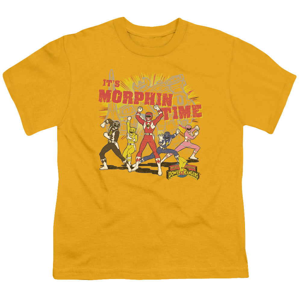 Power Rangers Morphin Time Kids Youth T Shirt Gold Officially Licensed