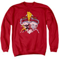 Power Rangers Retro Rangers Mens Crewneck Sweatshirt Red Officially Licensed