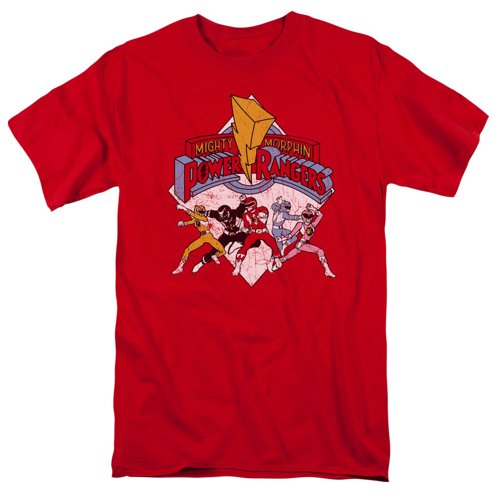Power Rangers Retro Rangers Mens T Shirt Red Officially Licensed