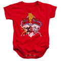 Power Rangers Retro Rangers Infant Baby Snapsuit Red Officially Licensed