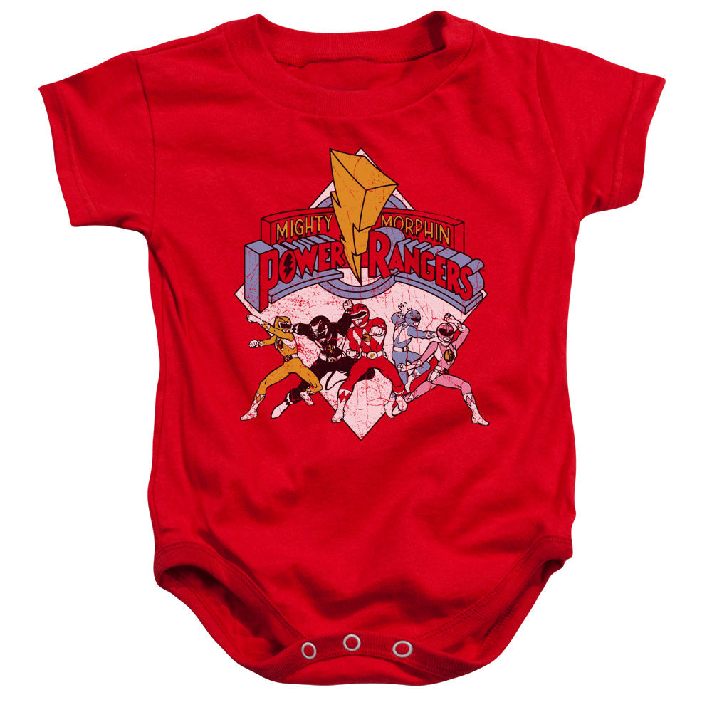 Power Rangers Retro Rangers Infant Baby Snapsuit Red Officially Licensed