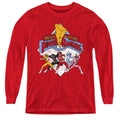 Power Rangers Retro Rangers Long Sleeve Kids Youth T Shirt Red Officially Licensed