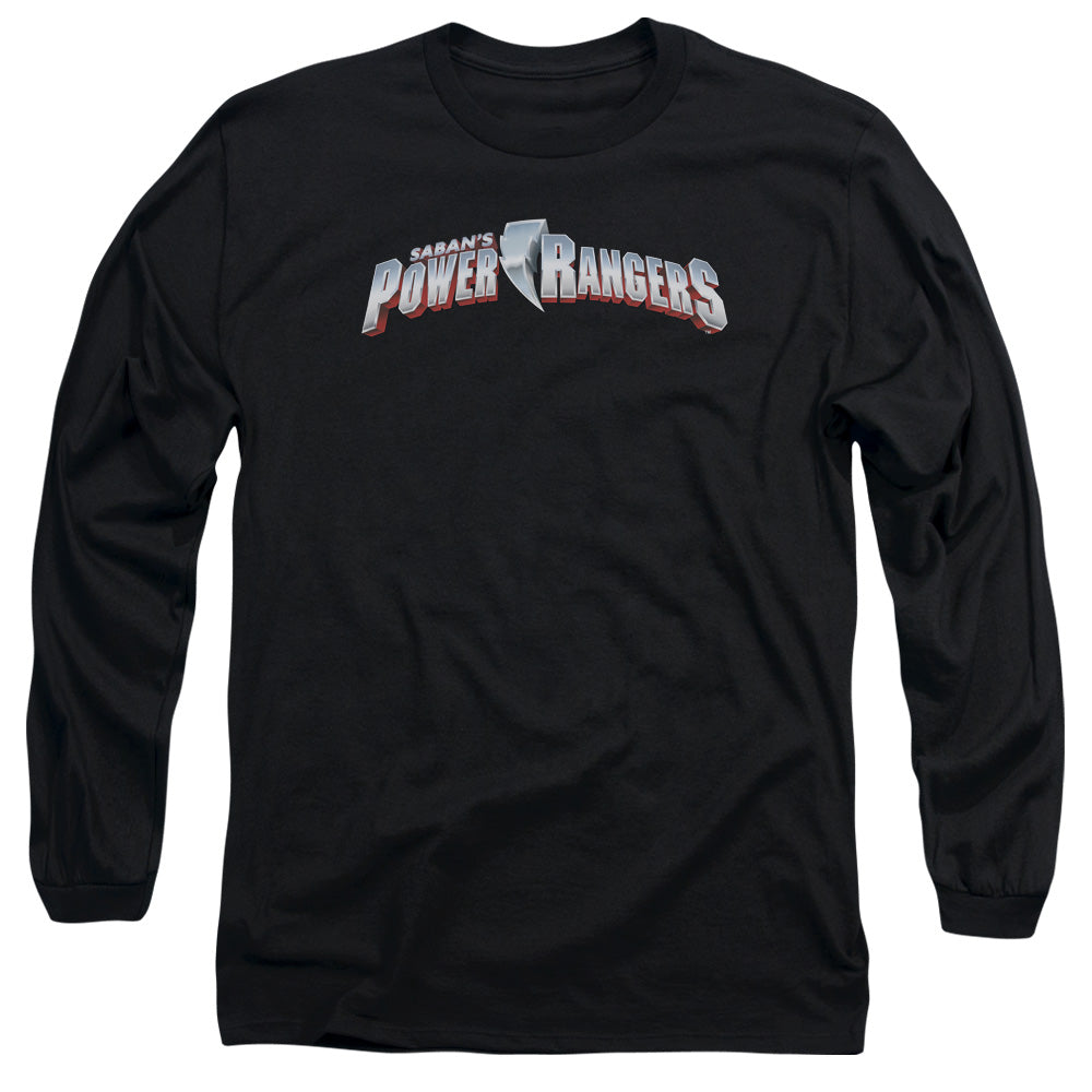Power Rangers New Logo Mens Long Sleeve Shirt Black Officially Licensed