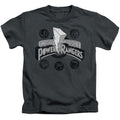 Power Rangers Power Coins Juvenile Kids Youth T Shirt Charcoal Officially Licensed