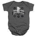 Power Rangers Power Coins Infant Baby Snapsuit Charcoal Officially Licensed