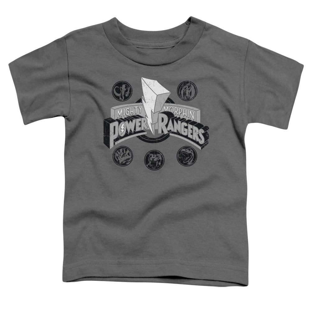 Power Rangers Power Coins Toddler Kids Youth T Shirt Charcoal Officially Licensed