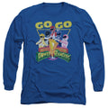 Power Rangers Go Go Mens Long Sleeve Shirt Royal Blue Officially Licensed