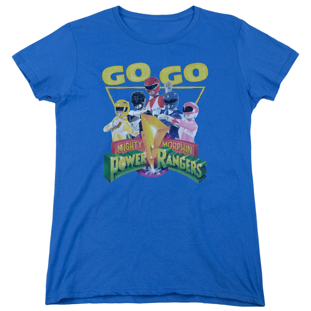 Power Rangers Go Go Womens T Shirt Royal Blue Officially Licensed