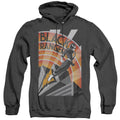 Power Rangers Black Ranger Deco Heather Mens Hoodie Black Officially Licensed