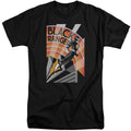 Power Rangers Black Ranger Deco Mens Tall T Shirt Black Officially Licensed