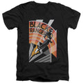 Power Rangers Black Ranger Deco Mens Slim Fit V-Neck T Shirt Black Officially Licensed