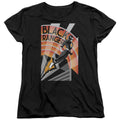 Power Rangers Black Ranger Deco Womens T Shirt Black Officially Licensed