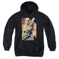 Power Rangers Black Ranger Deco Kids Youth Hoodie Black Officially Licensed