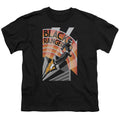 Power Rangers Black Ranger Deco Kids Youth T Shirt Black Officially Licensed