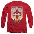 Power Rangers Red Deco Mens Long Sleeve Shirt Red Officially Licensed