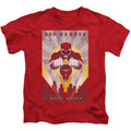 Power Rangers Red Deco Juvenile Kids Youth T Shirt Red Officially Licensed