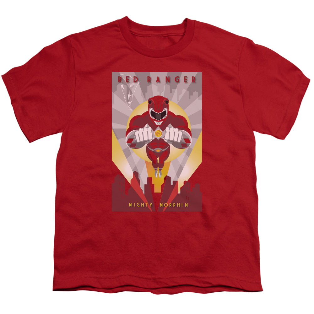 Power Rangers Red Deco Kids Youth T Shirt Red Officially Licensed