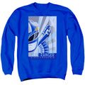 Power Rangers Blue Ranger Deco Mens Crewneck Sweatshirt Royal Blue Officially Licensed