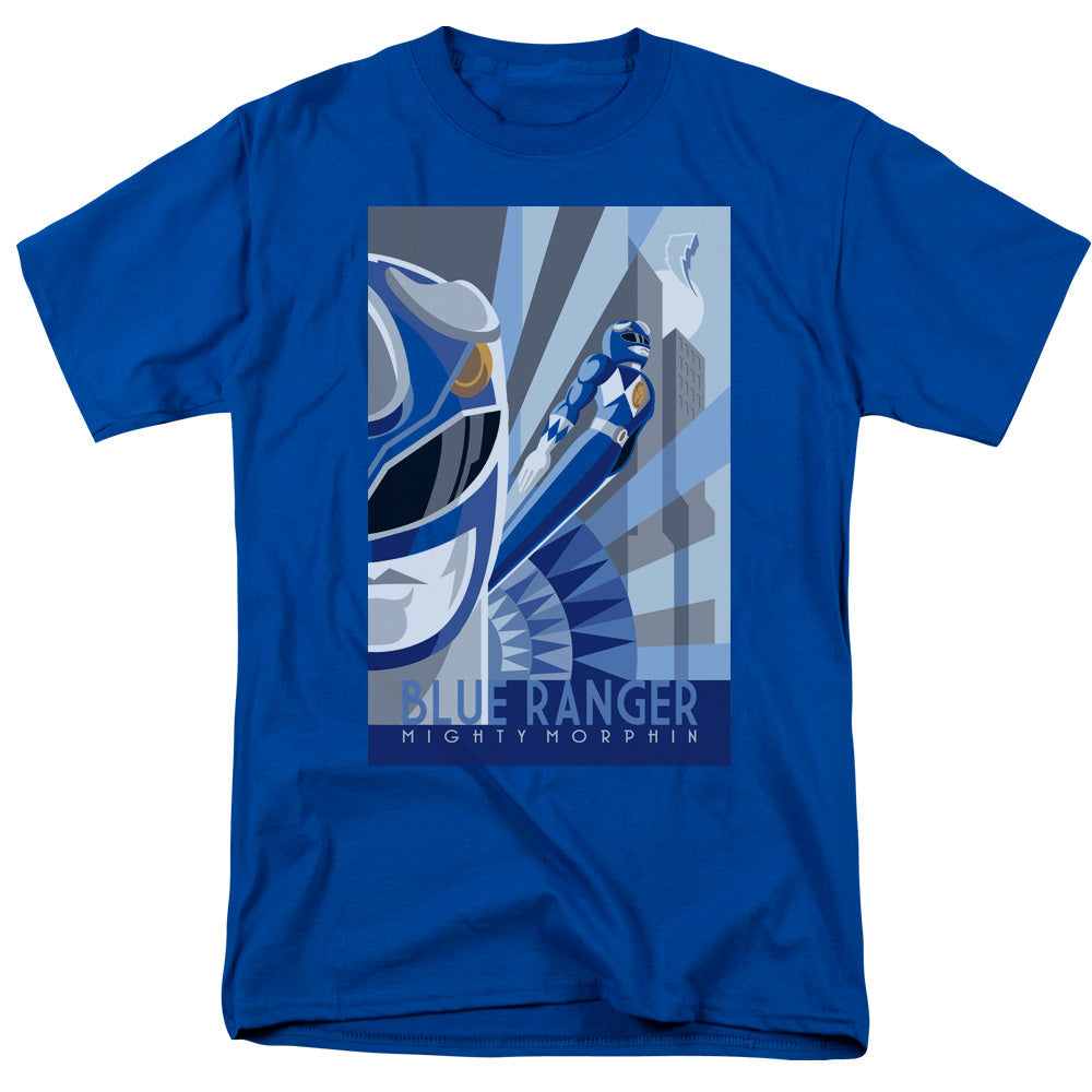 Power Rangers Blue Ranger Deco Mens T Shirt Royal Blue Officially Licensed