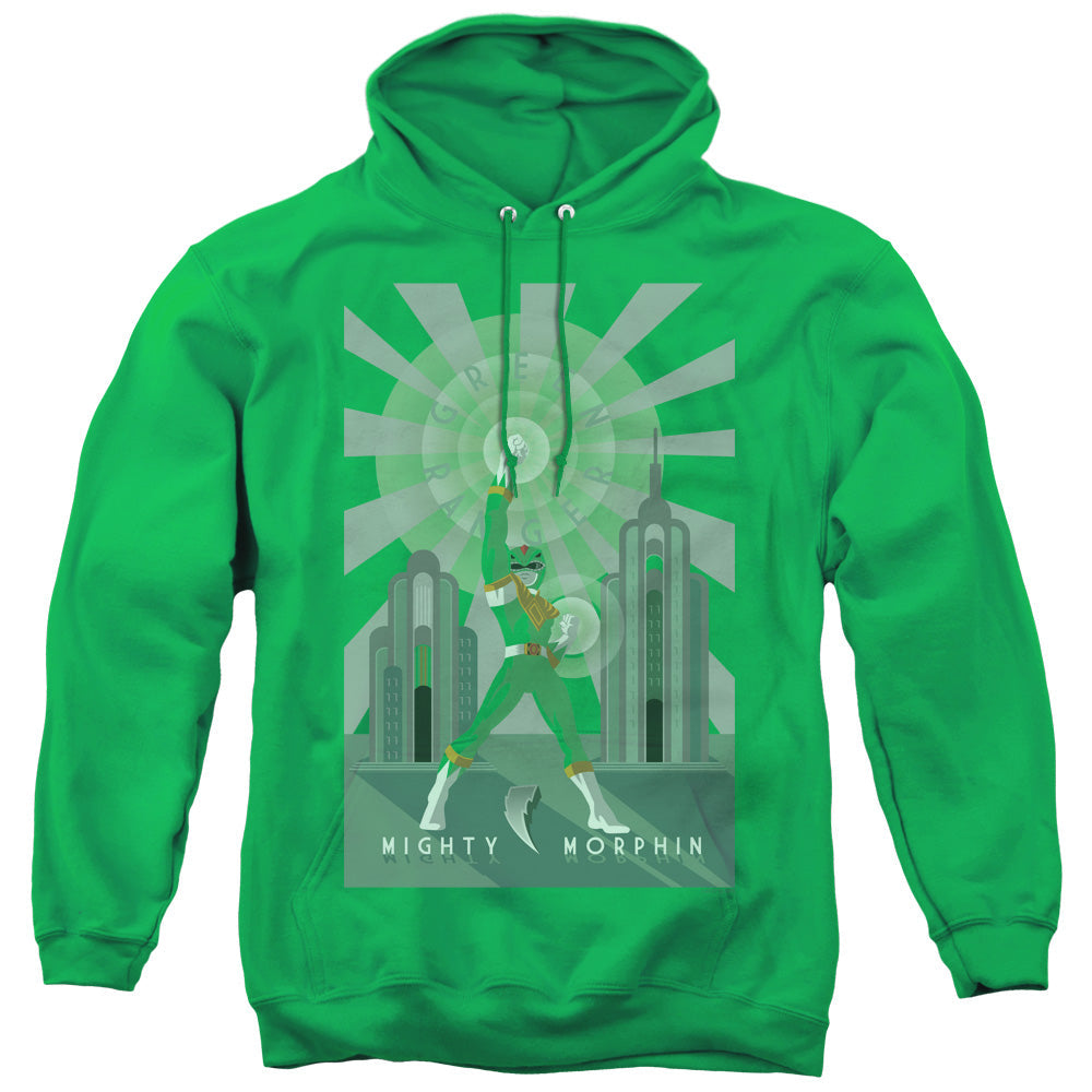 Power Rangers Green Ranger Deco Mens Hoodie Kelly Green Officially Licensed