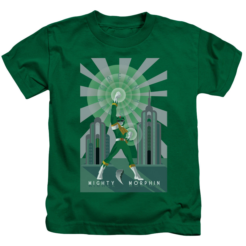 Power Rangers Green Ranger Deco Juvenile Kids Youth T Shirt Kelly Green Officially Licensed