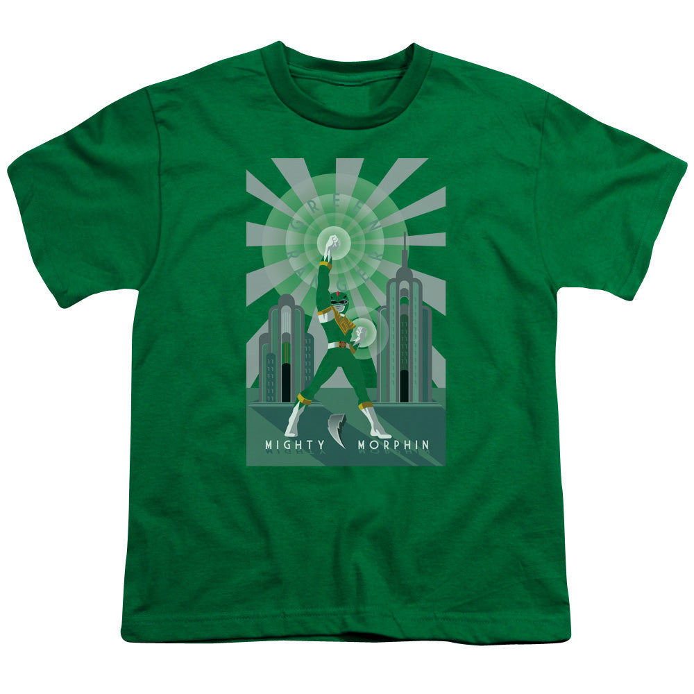 Power Rangers Green Ranger Deco Kids Youth T Shirt Kelly Green Officially Licensed