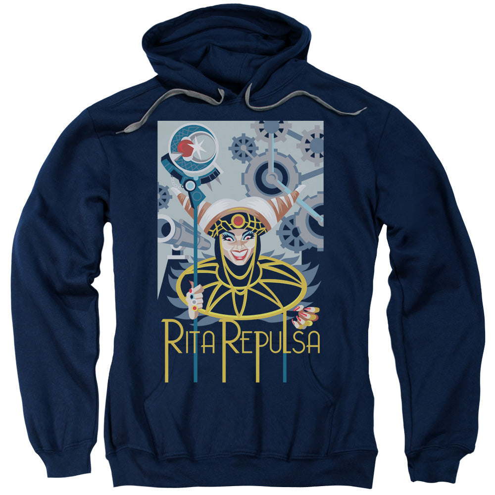 Power Rangers Rita Deco Mens Hoodie Navy Blue Officially Licensed