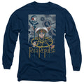 Power Rangers Rita Deco Mens Long Sleeve Shirt Navy Blue Officially Licensed