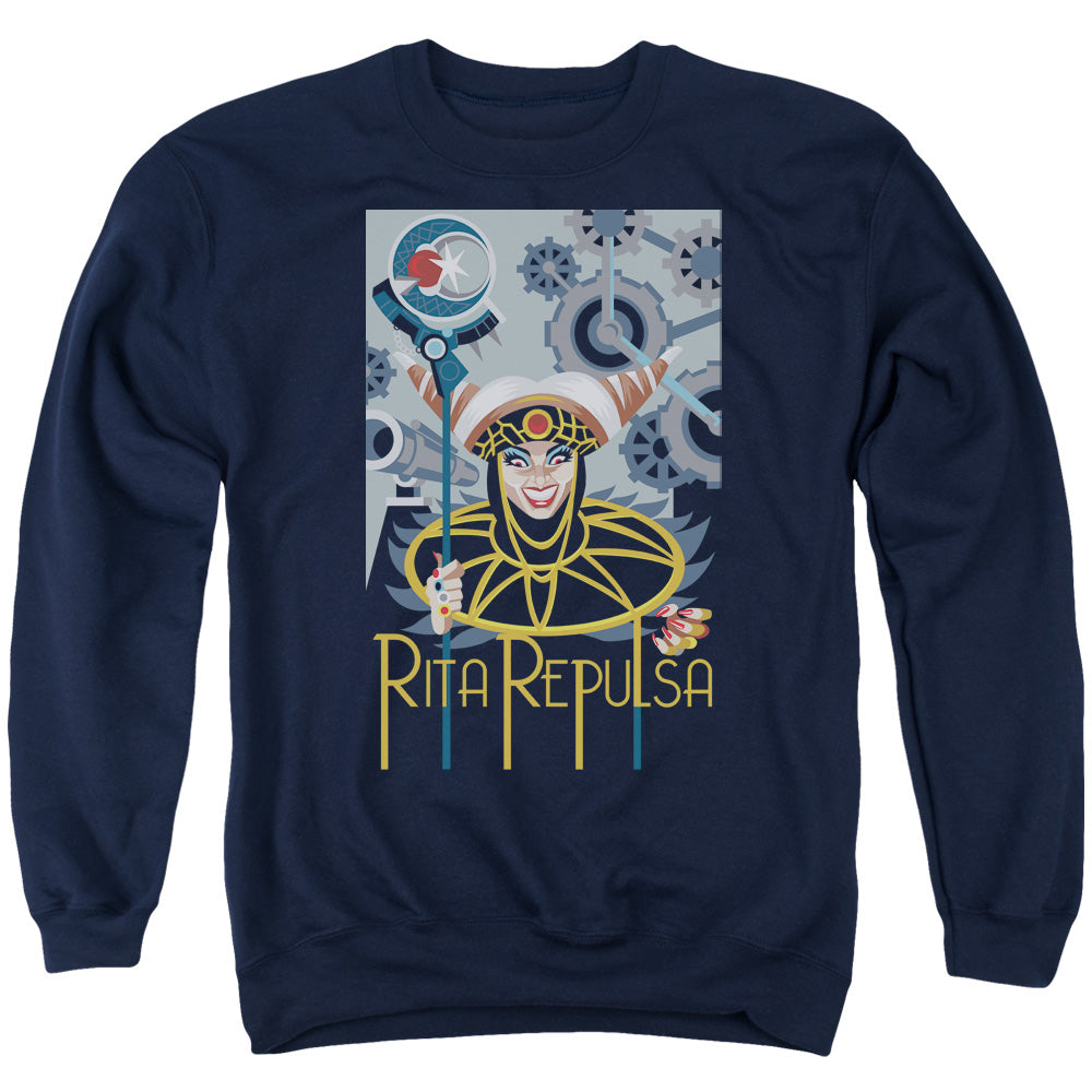 Power Rangers Rita Deco Mens Crewneck Sweatshirt Navy Blue Officially Licensed