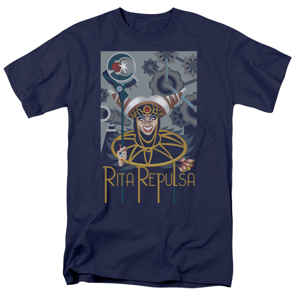 Power Rangers Rita Deco Mens T Shirt Navy Blue Officially Licensed