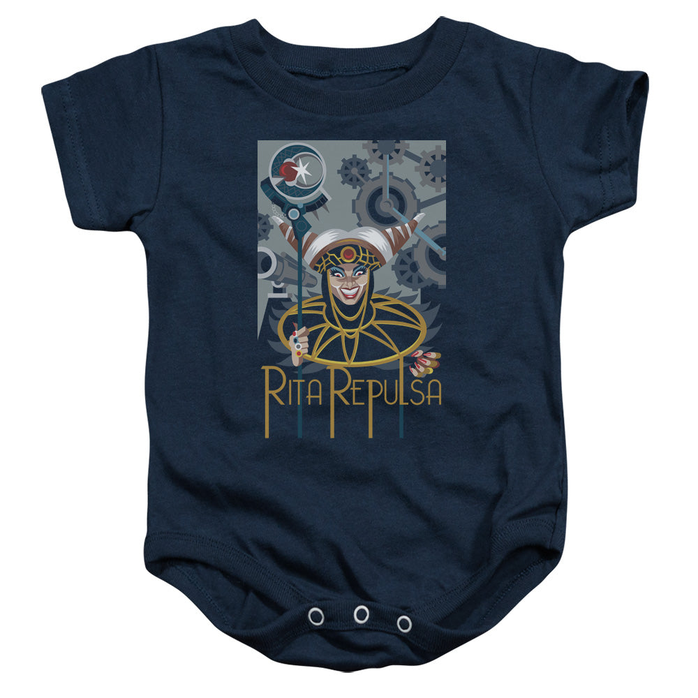 Power Rangers Rita Deco Infant Baby Snapsuit Navy Blue Officially Licensed