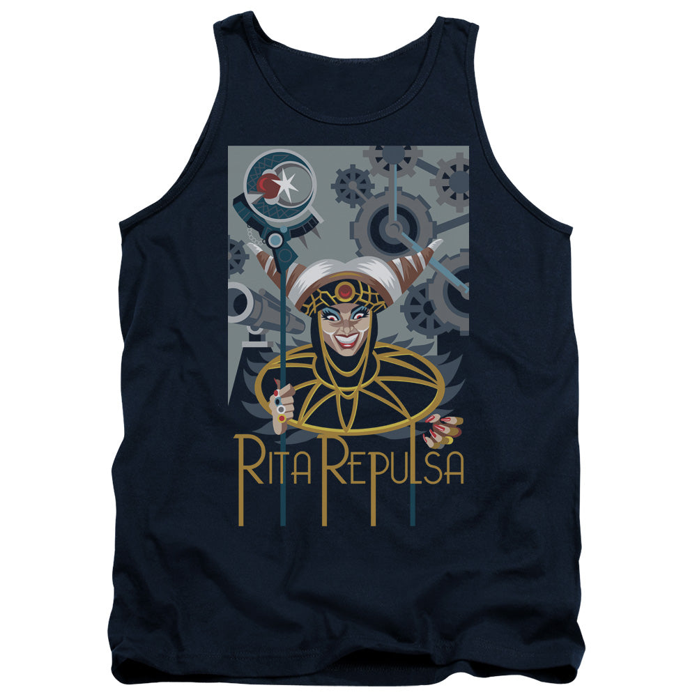 Power Rangers Rita Deco Mens Tank Top Shirt Navy Blue Officially Licensed