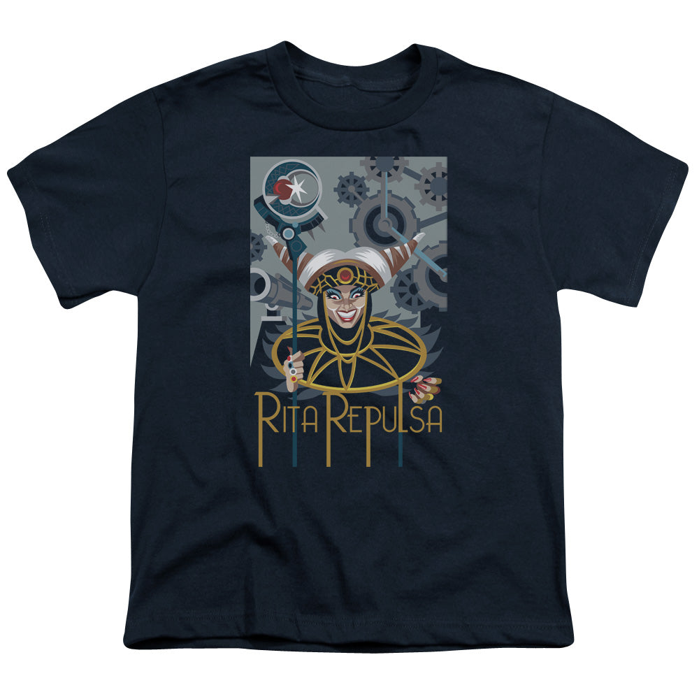 Power Rangers Rita Deco Kids Youth T Shirt Navy Blue Officially Licensed