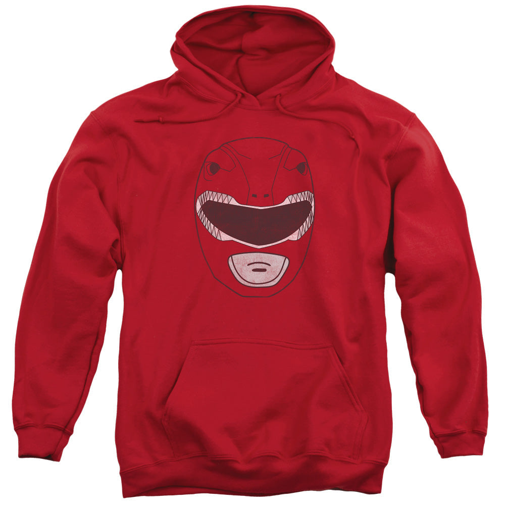 Power Rangers Red Ranger Mask Mens Hoodie Red Officially Licensed