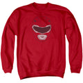 Power Rangers Red Ranger Mask Mens Crewneck Sweatshirt Red Officially Licensed
