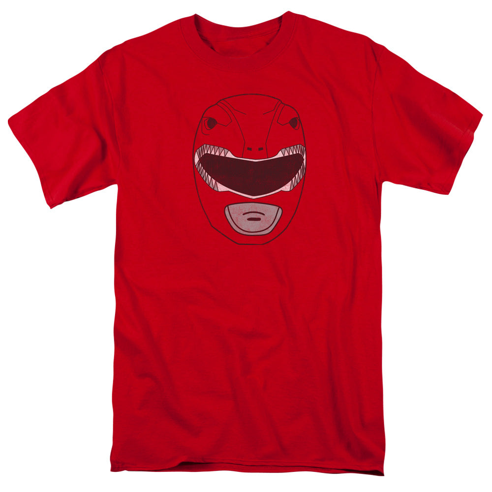 Power Rangers Red Ranger Mask Mens T Shirt Red Officially Licensed
