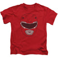 Power Rangers Red Ranger Mask Juvenile Kids Youth T Shirt Red Officially Licensed