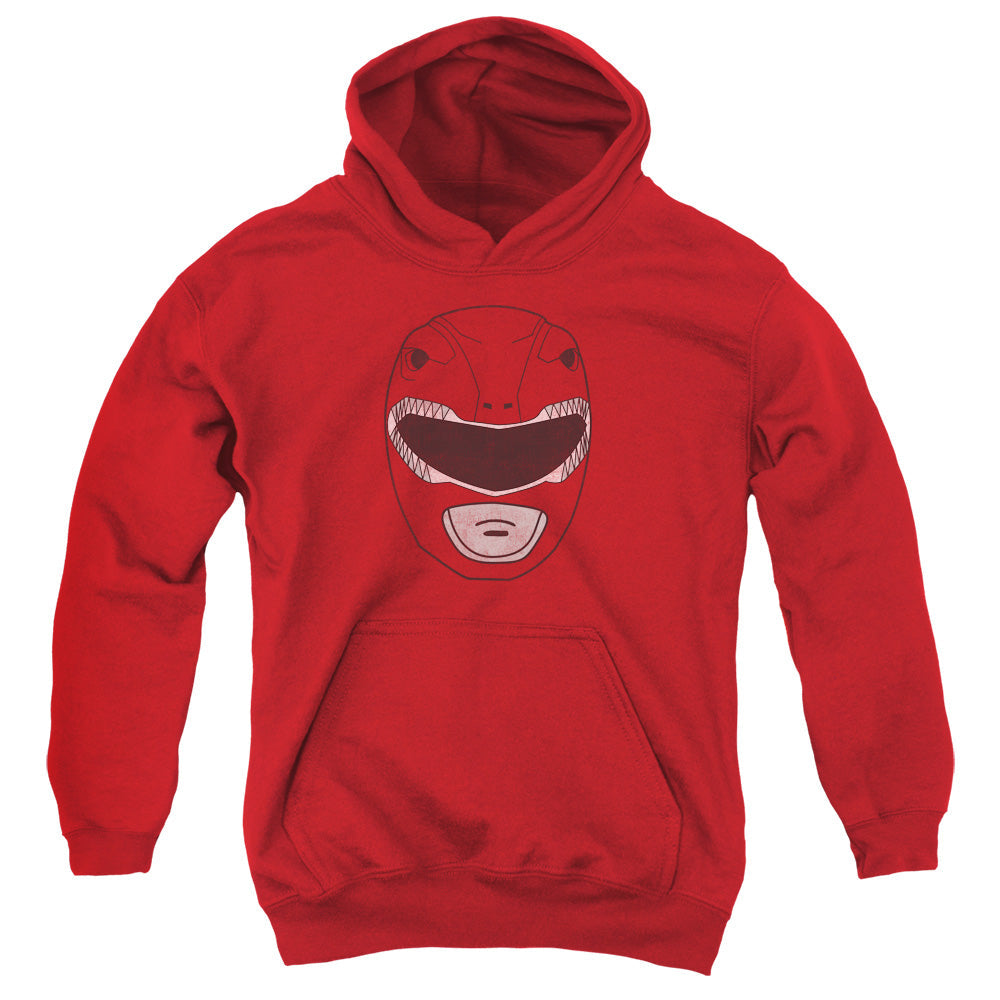 Power Rangers Red Ranger Mask Kids Youth Hoodie Red Officially Licensed